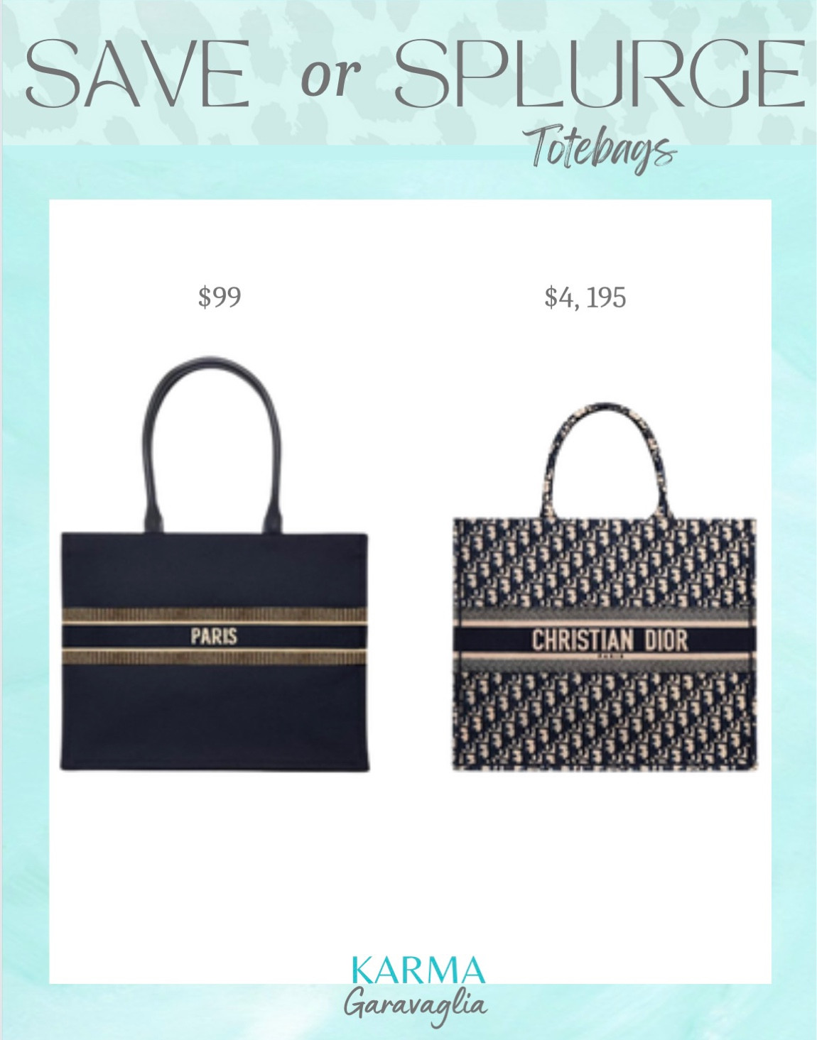 Save or Splurge, Save or Steal, designer dupe, splurgeworthy, designer inspired dupe, budget friendly, Christian Dior, Steve Madden, tote bag

Follow me for more fashion finds, beauty faves, lifestyle, home decor, sales and more! So glad you’re here!! XO!!

#LTKstyletip #LTKitbag #LTKunder100