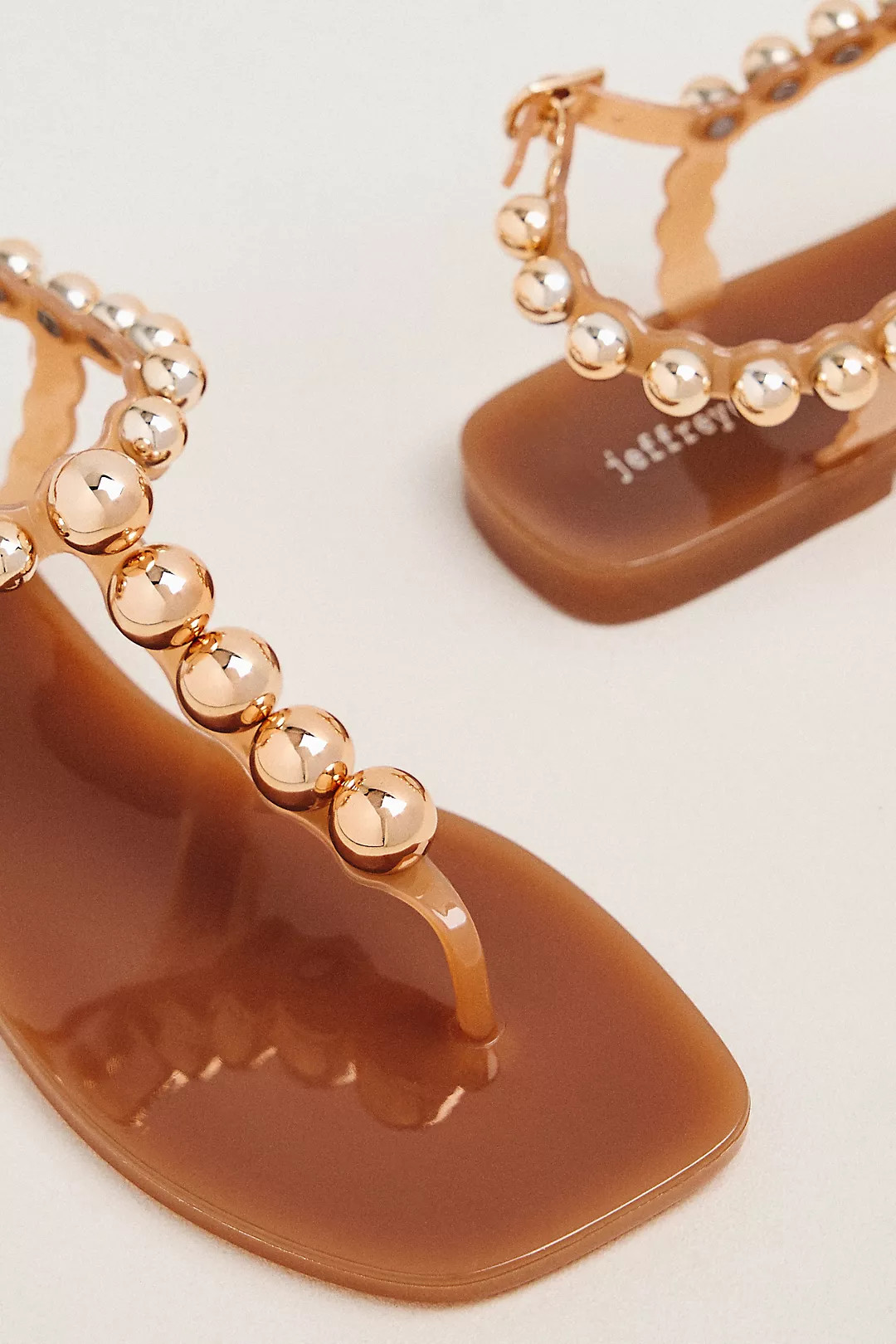 Jeffrey Campbell Plated T Strap Thong Sandals | Anthropologie (US)