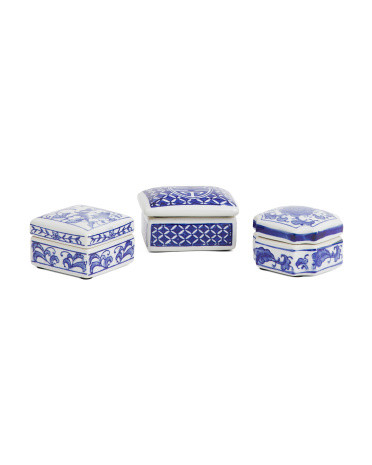 3pc Leith Ceramic Decorative Boxes | TJ Maxx