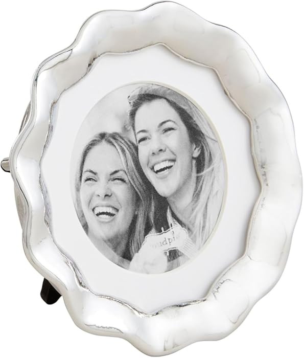 Mud Pie Round Wavy Metal Mini Frame; 5" Dia | Amazon (US)