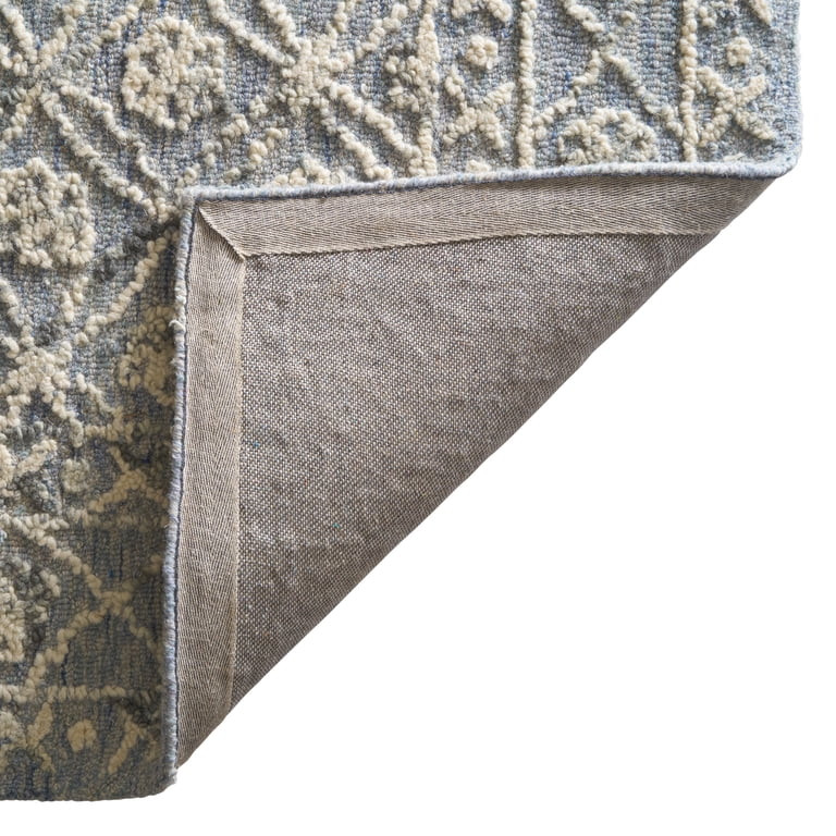 Better Homes & Gardens Blue/Silver Floral Trellis Indoor Area Rug, 8' x 10' | Walmart (US)