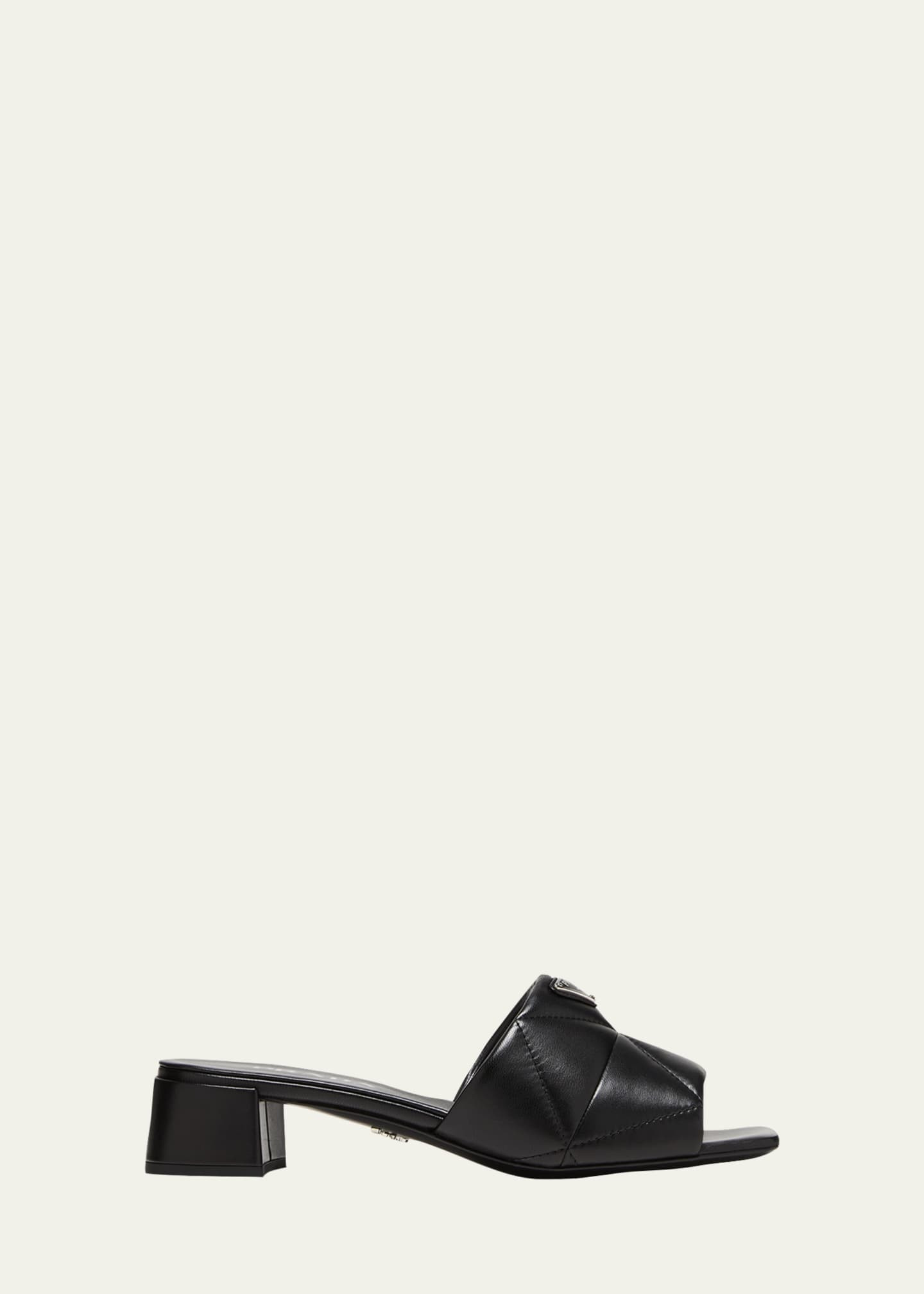 Prada Quilted Leather Slide Sandals | Bergdorf Goodman