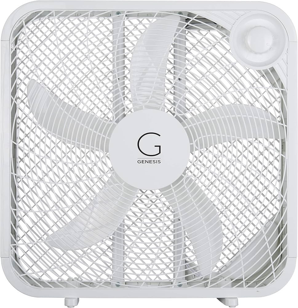 Genesis 20" Box Fan, 3 Settings, Max Cooling Technology, Carry Handle, White (G20BOX-WHT) | Amazon (US)