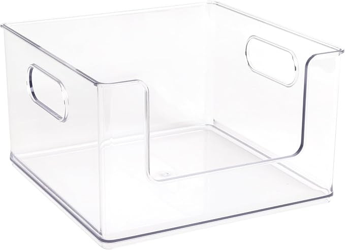 Smart Design Clear Storage Bin with Handles and Open Front - 10" x 10" | Amazon (US)