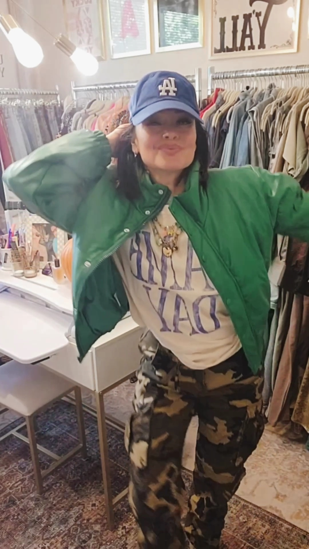 Cozy game day outfit! Wearing a medium in the jacket for extra room for layering. Size large in tee, size 28 in pants 
#LTKSaleAlert

When shopping VICI Collection use my Discount Code: ALI30


#LTKActive #LTKSeasonal #LTKStyleTip