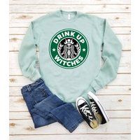 Drink Up Witches - Sweatshirt , Starbucks Halloween, Skeleton Shirt, Halloween Starbucks Shirt, Coff | Etsy (US)