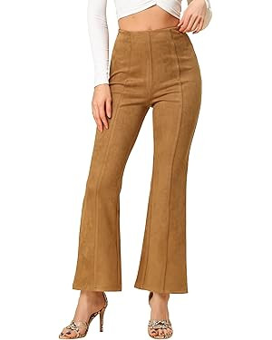 Allegra K Pants Trousers Wide Legs Bell Bottom Flared | Amazon (US)