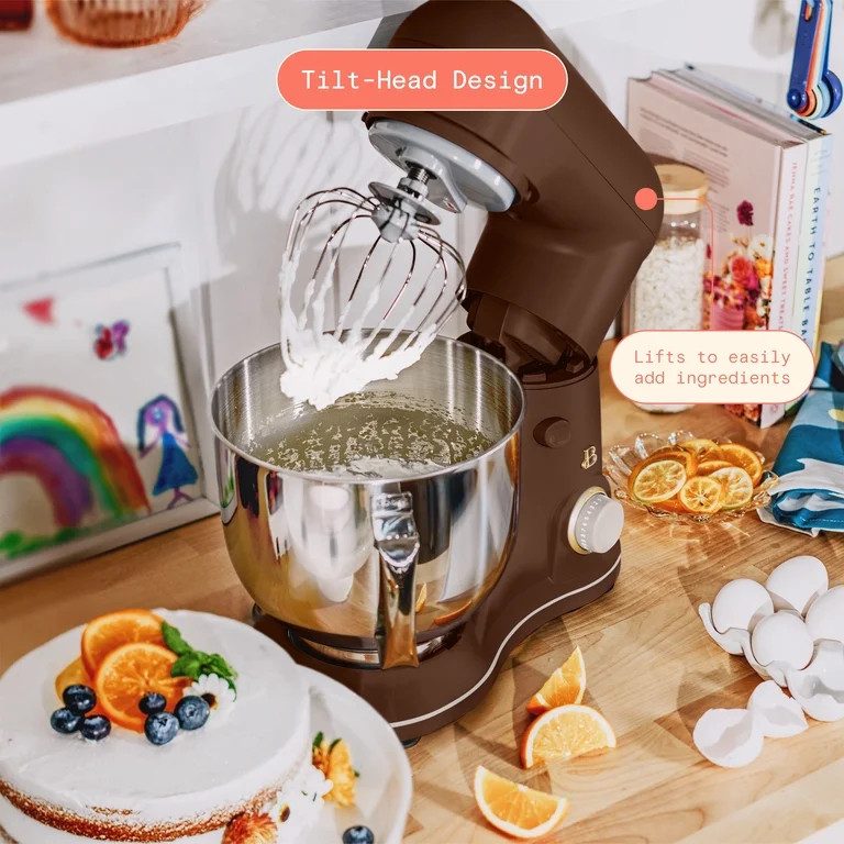Beautiful 5.3 Qt Stand Mixer, Lightweight & Powerful with Tilt-Head, Chocolate by Drew Barrymore | Walmart (US)