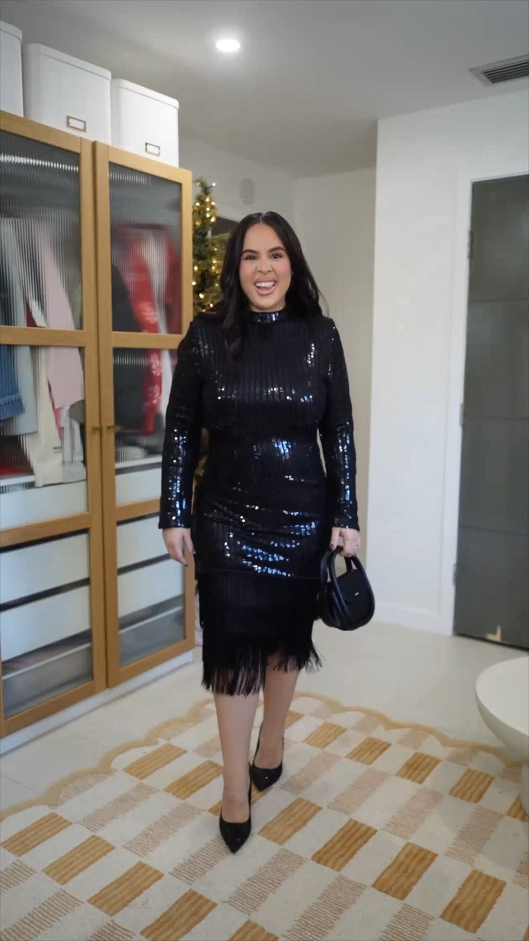 An Amazon NYE dress that looks way more expensive than it is ✨🖤 — Stretchy, flattering, and perfect for dancing into the new year — the fringe + sequins are giving NYE energy without breaking the bank! 

Wearing size L



#LTKHoliday #LTKSeasonal #LTKMidsize