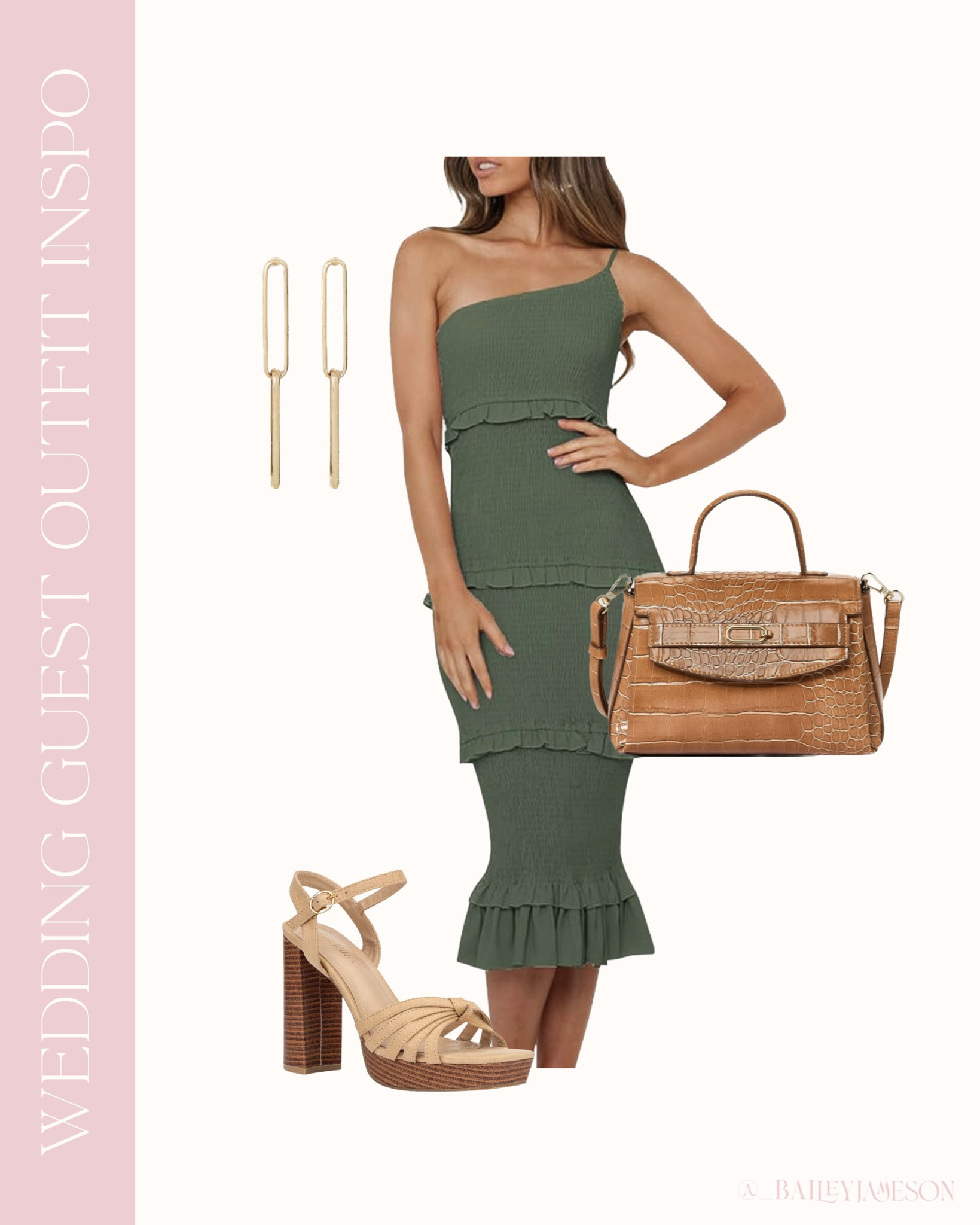 the perfect summer wedding guest outfit! affordable, comfy and super flattering! the crocodile purse from target was the perfect touch 🤎 #amazonfashion #target 

#LTKwedding #LTKsalealert #LTKitbag