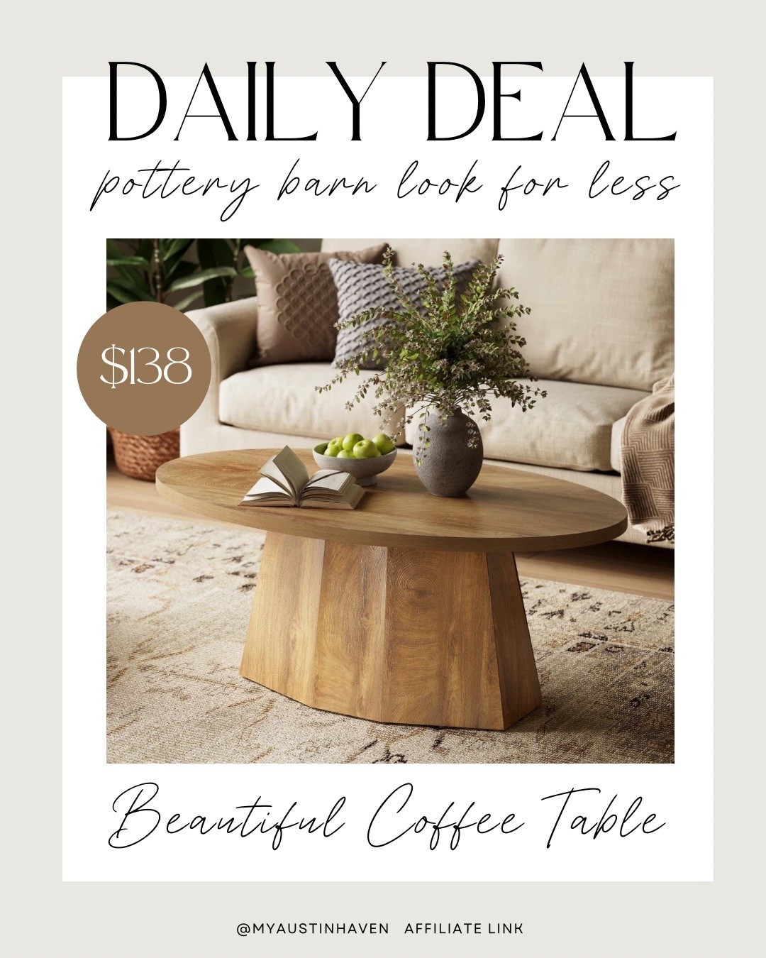 Only $138 for this gorgeous coffee table! 

Love the shape & wood tone 😍

Coffee table, furniture sale, wayfair sale, wayfair find

#LTKHome #LTKSaleAlert