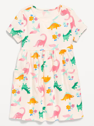 Printed Jersey-Knit Short-Sleeve Dress for Toddler Girls | Old Navy (US)