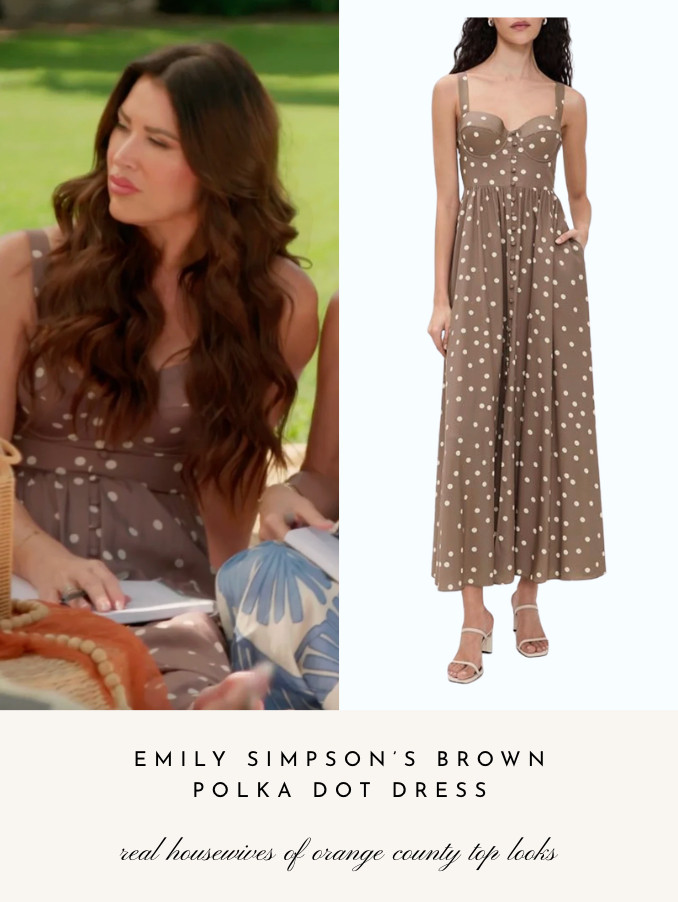 Emily Simpson's Brown Polka Dot Dress 

 
