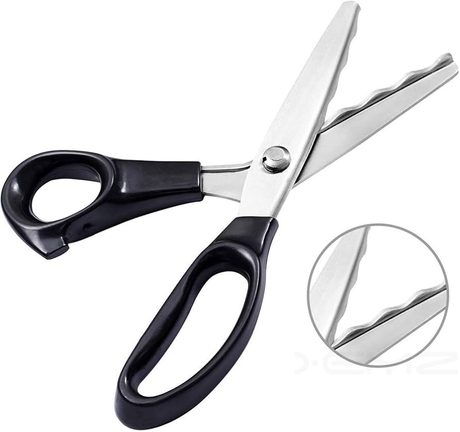 Dressmaking Sewing Craft Scissors, Professional Stainless Steel Pinking Shears Comfort Grip, Serr... | Amazon (US)