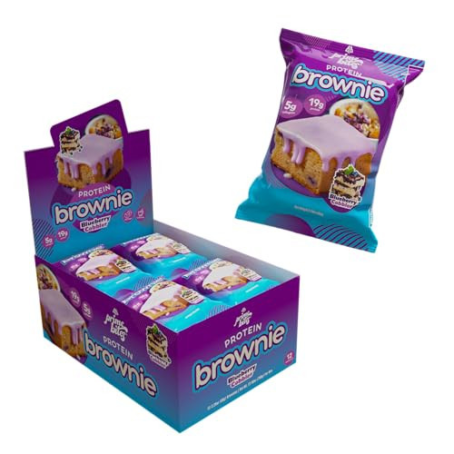 Prime Bites High Protein Brownie (12 Per Box, Blueberry Cobbler) - 19g of Protein, 5g of Collagen, Gluten Free, Low Sugar Treat, Delicious Protein Snack | Amazon (US)