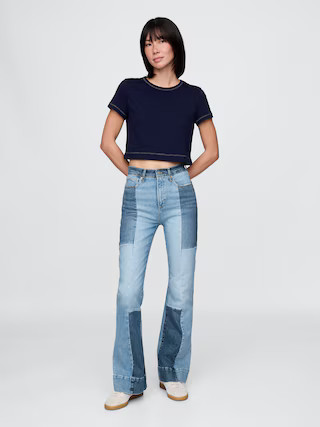 High Rise Patchwork '70s Flare Jeans | Gap (US)