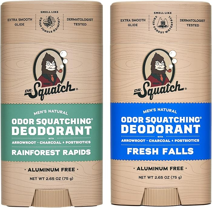Dr. Squatch Natural Deodorant for Men - Odor-Squatching Aluminum Free - Rainforest Rapids & Fresh... | Amazon (US)