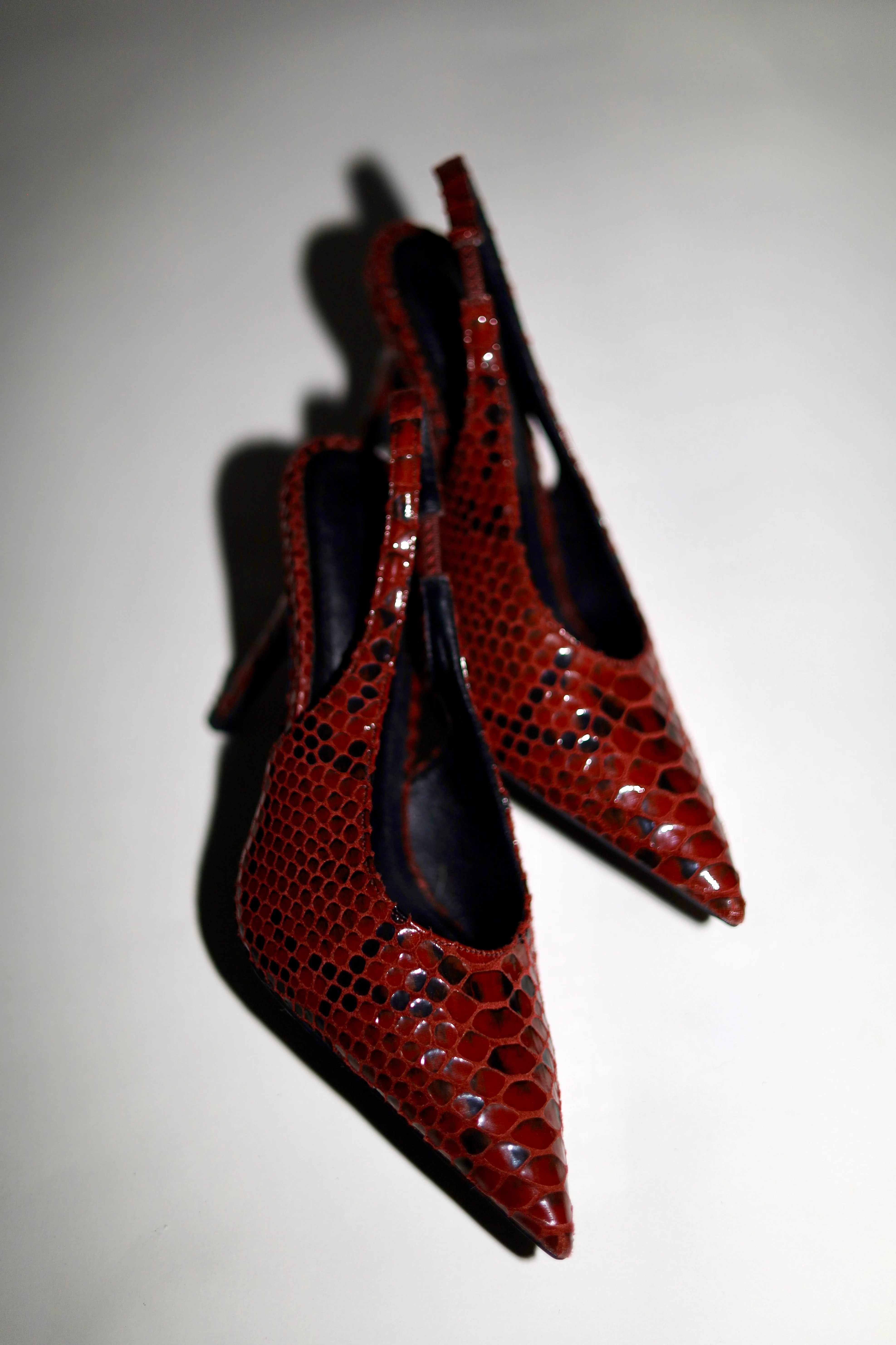 Alexandra Wine Snake Slingback 110 mm | CULT OF COQUETTE