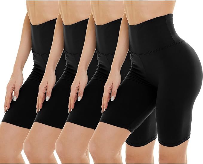 4 Pack Biker Shorts for Women - 8" Buttery Soft High Waist Workout Shorts Set for Yoga, Spandex B... | Amazon (US)