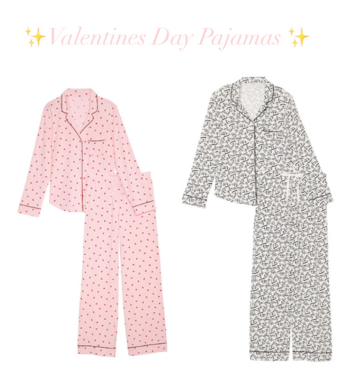 Valentines Day Pajamas #pajamas #valentinesday #pink #blackandwhite #hearts 

#LTKstyletip #LTKfindsunder50 #LTKfindsunder100