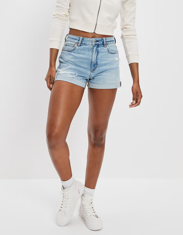 AE Strigid Denim Mom Short | American Eagle Outfitters (US & CA)