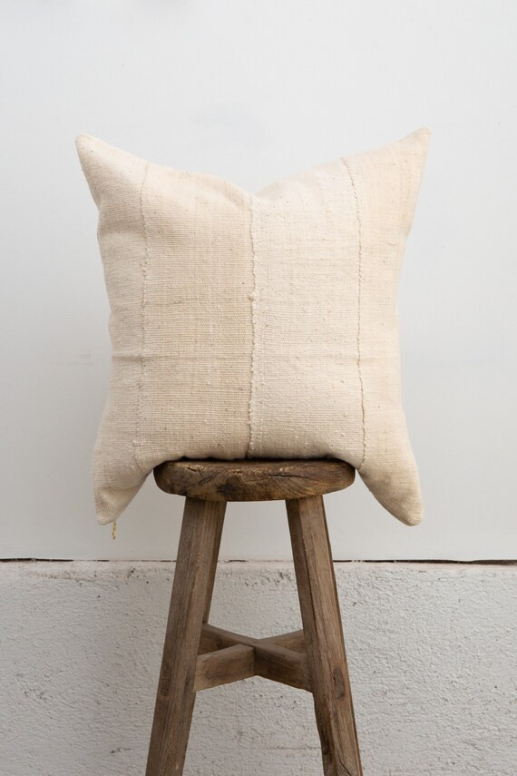 White Mudcloth Pillow Cover | Etsy (US)