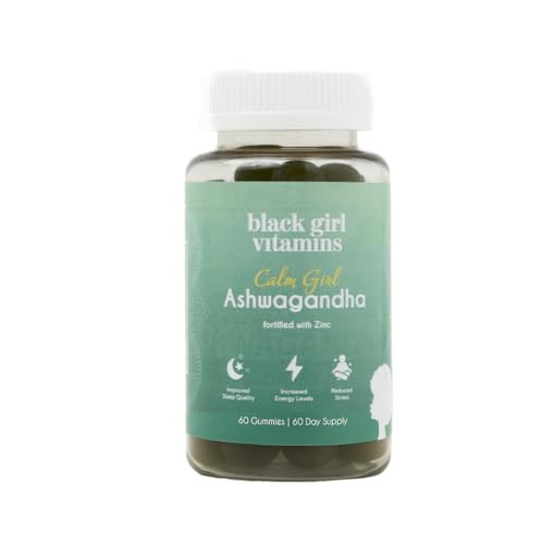 Black Girl Vitamins Calm Girl Ashwagandha + Zinc Gummies Stress Support, Promotes Relaxation & Mental Clarity, Supports Sleep & Immune Health – Doctor-Formulated Daily Vegan Supplement | Amazon (US)