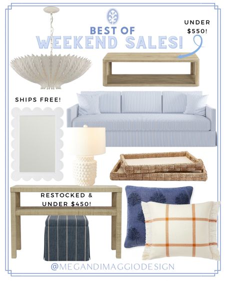 We made it to the weekend!! And I’ve search the internet for the best home sales & deals!! Including major end of summer sales on outdoor furniture, Labor Day Sales that are live, and a few new finds!! 🙌🏻

Like this new striped bench seat custom sofa that’s way less than designer versions now 20% OFF w/ code: LABORDAY23 

And this neutral raffia console table is finally restocked and under $450!! 🏃🏼‍♀️🏃🏼‍♀️🏃🏼‍♀️ Plus this scallop mirror is on sale for just $209 & ships free right now!! More linked too! 🤍

Fall living room, fall decor, coastal home

#LTKhome #LTKsalealert #LTKSeasonal