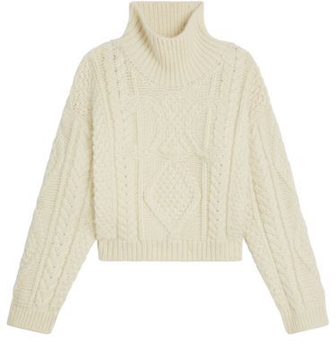 High neck sweater in aran alpaca wool - CELINE | 24S US