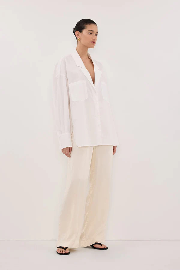 MONICA CREAM SATIN PANT | DISSH