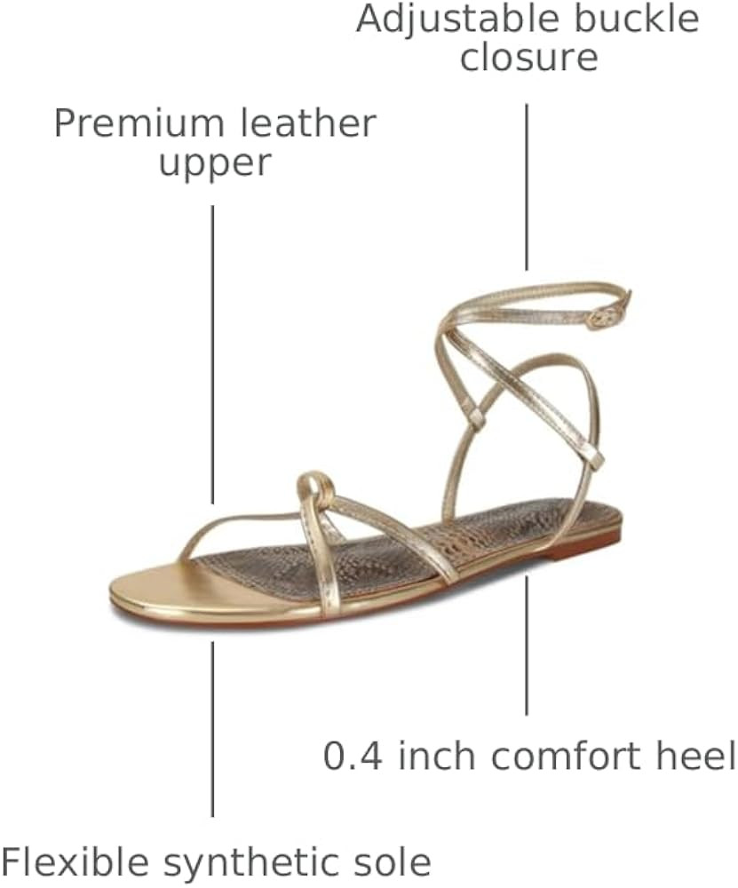SOVANYOU Strappy Sandals for Women Dressy Flat Sandals Open Toe Cute Summer Sandal with Cross Ank... | Amazon (US)