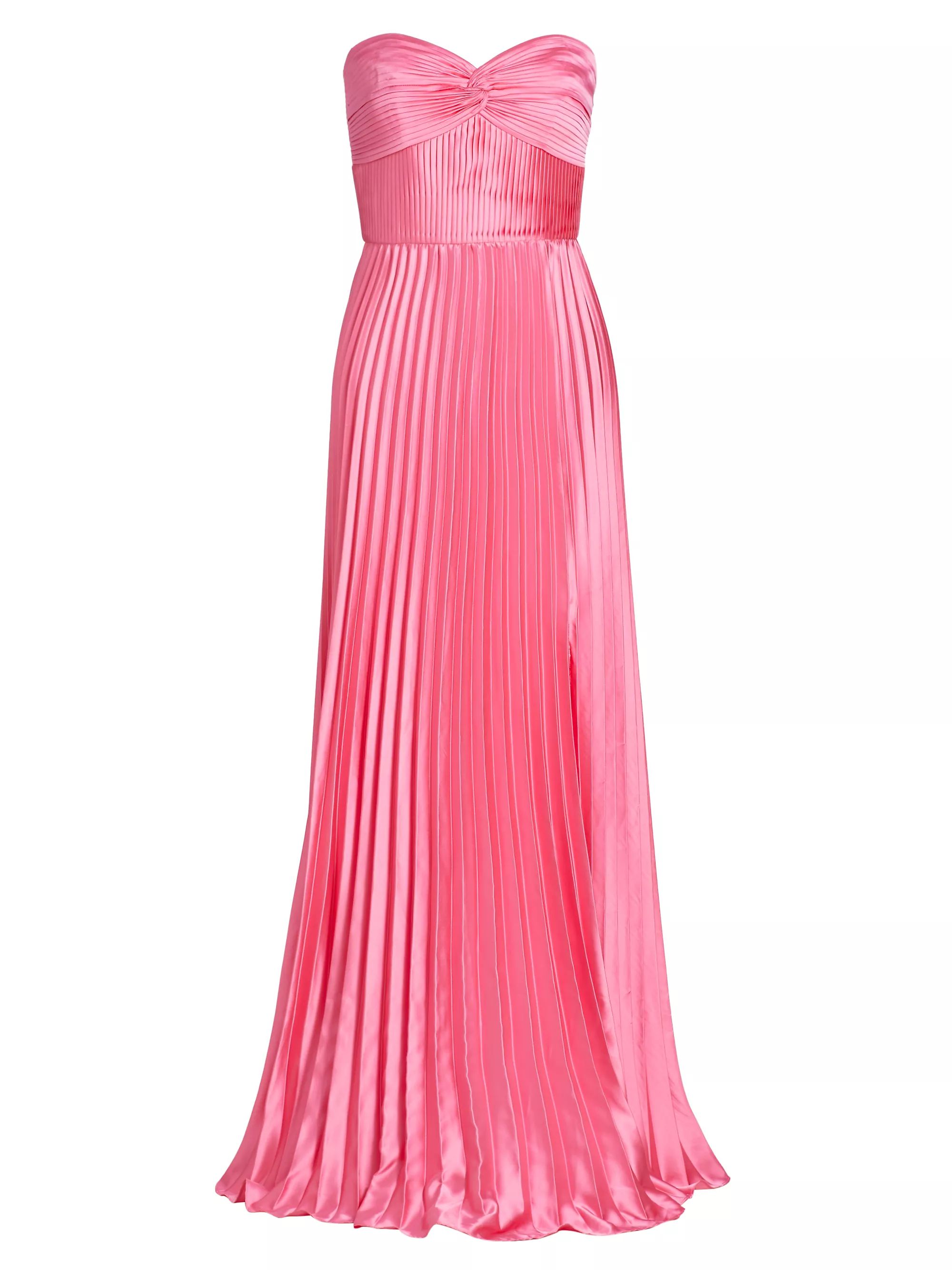 Shop Amur Stef Strapless Pleated Gown | Saks Fifth Avenue | Saks Fifth Avenue