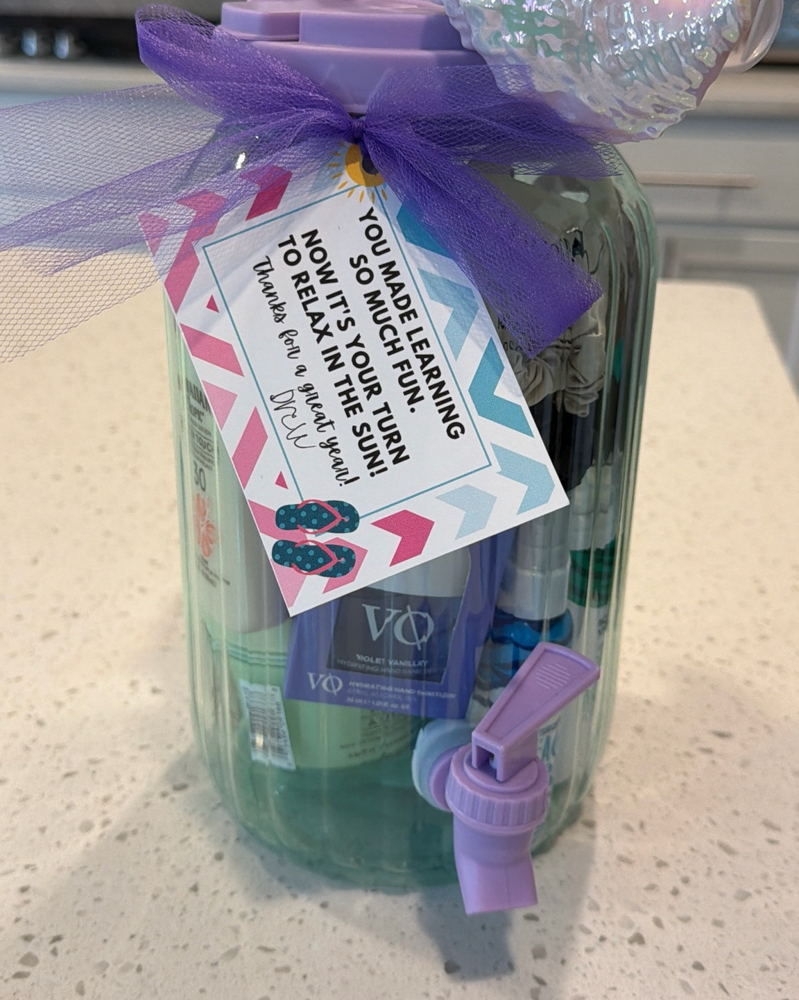 End of school year teacher gift filled with fun summer themed gift items! Get the printable on ModernMomLife.com

#LTKmomlife #LTKselfcare #LTKdayinmylife