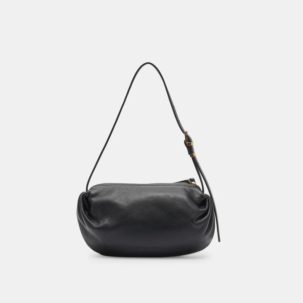 LIVI SHOULDER BAG BLACK LEATHER | DolceVita.com