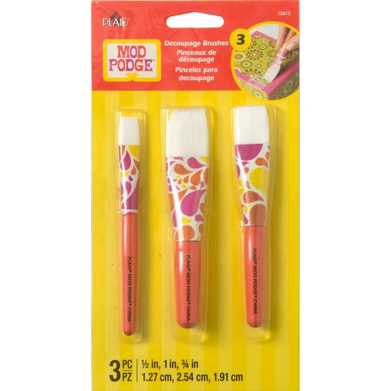 Mod Podge Short Handle Brush Set 3/Pkg- | Walmart (US)