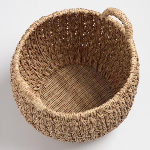 Large Natural Hyacinth Evelyn Tote Basket | World Market