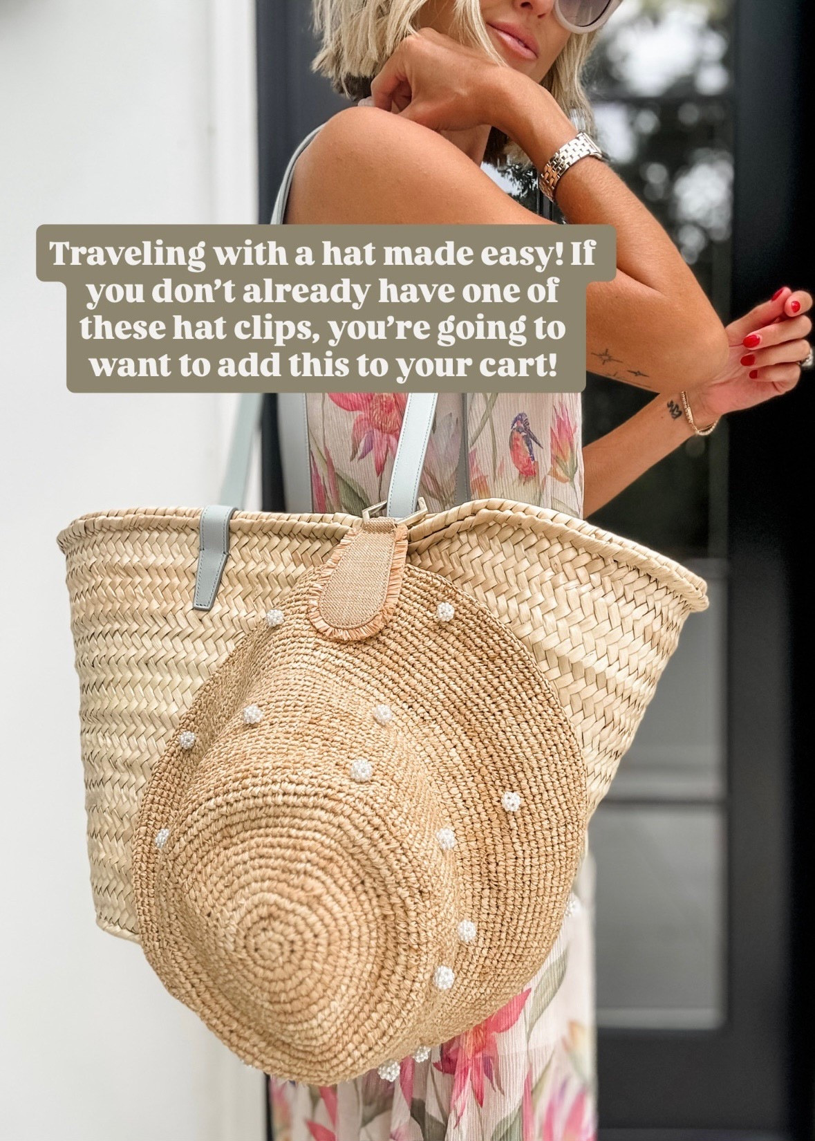 A hat clip is so convenient when traveling with straw hats! You can clip it on your carry on for flying & clip it on to your tote for the beach!

Loverly Grey, straw hat, hat clips, vacation must haves, resort wear, travel finds 

#LTKTravel