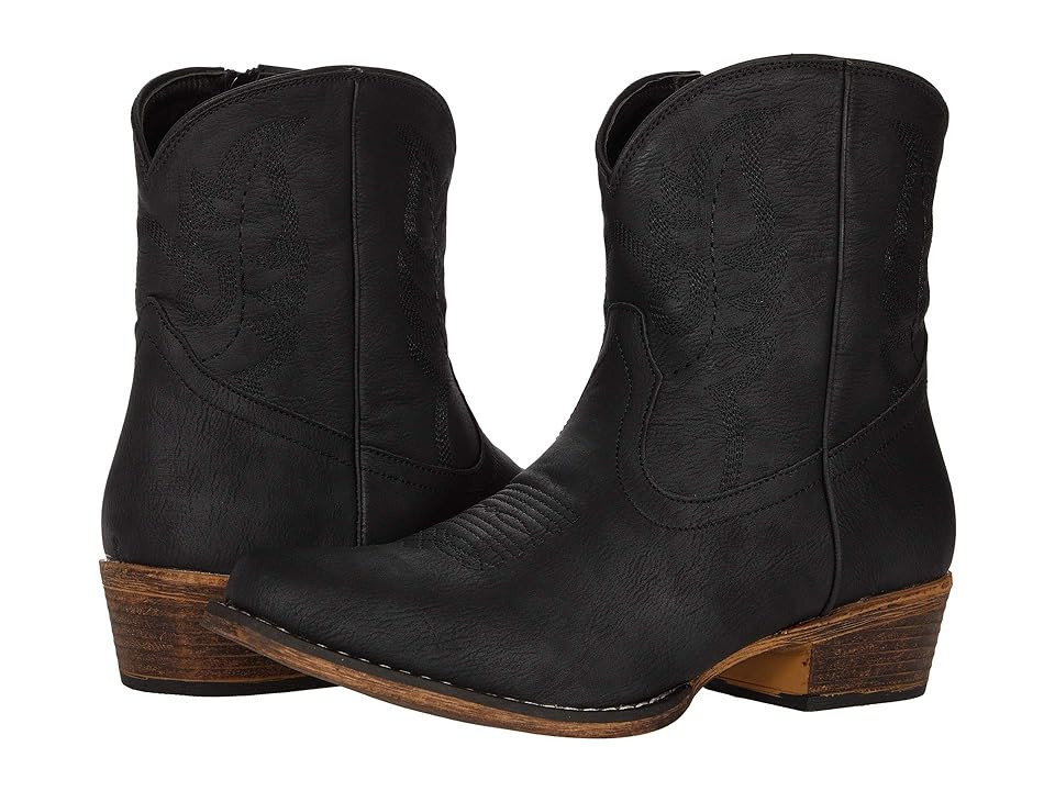 Roper Shay Cowboy Women's Boots Black : 5.5 M, Synthetic | Zappos
