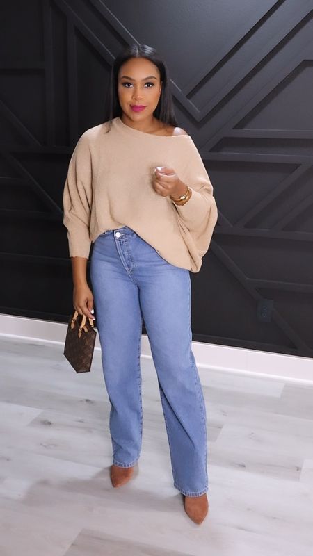 Fall neutrals for the win! Off the shoulder top and asymmetrical jeans are the perfect addition to your wardrobe this season! 

#LTKunder100 #LTKSeasonal #LTKstyletip