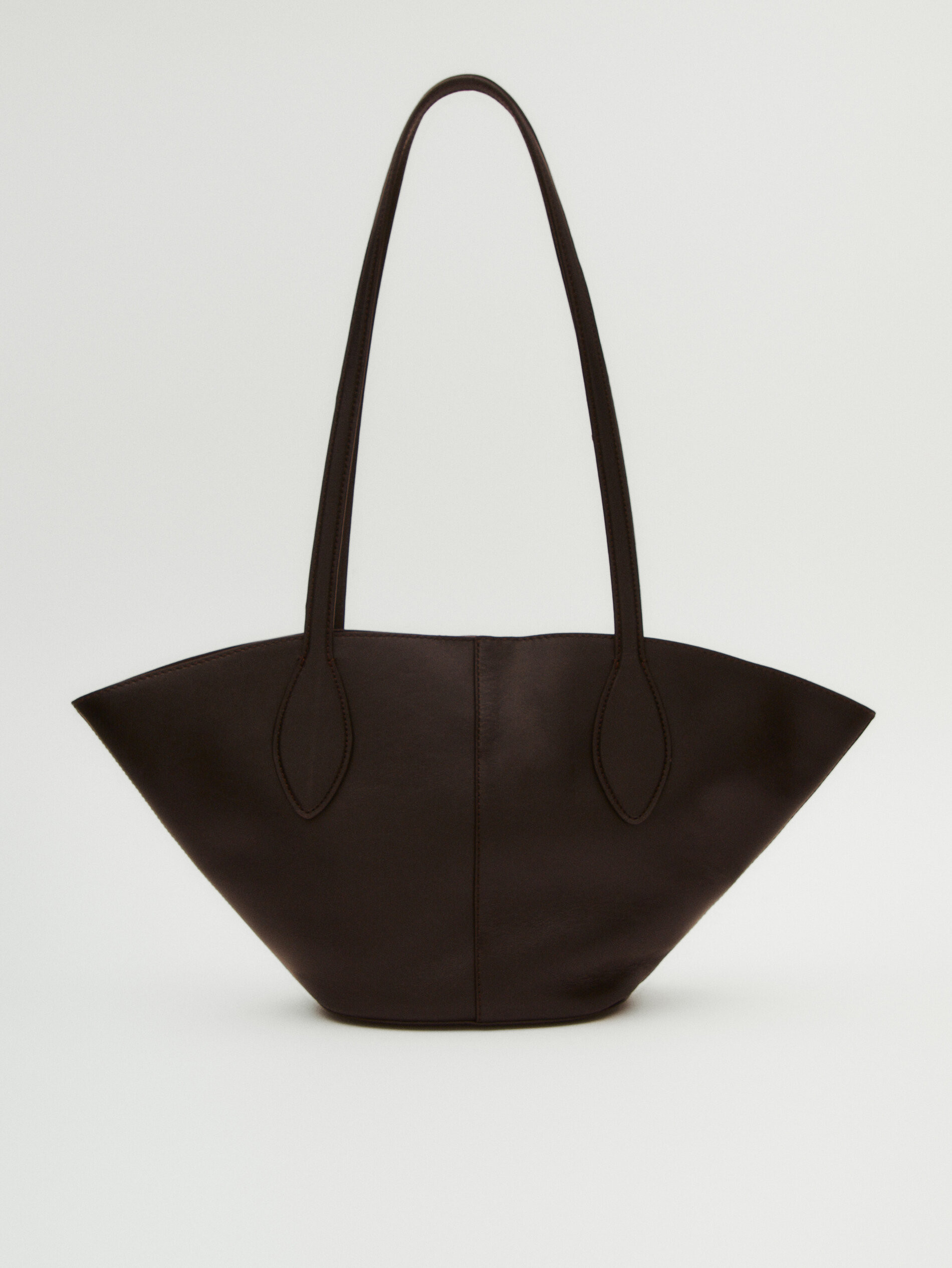 Nappa leather mini tote bag with long strap | Massimo Dutti US