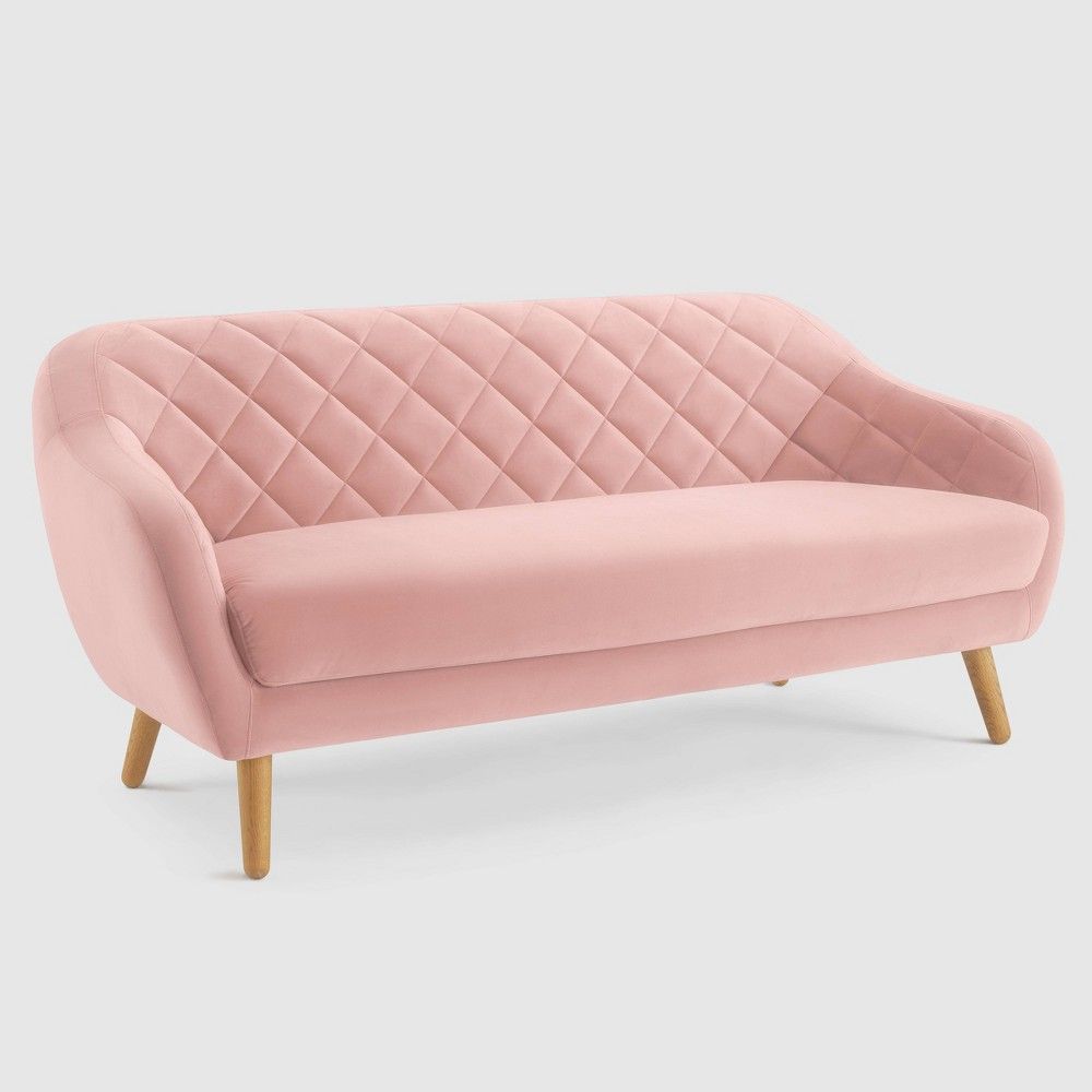 Isobel Diamond Pattern Sofa Blush Pink - RST Brands | Target