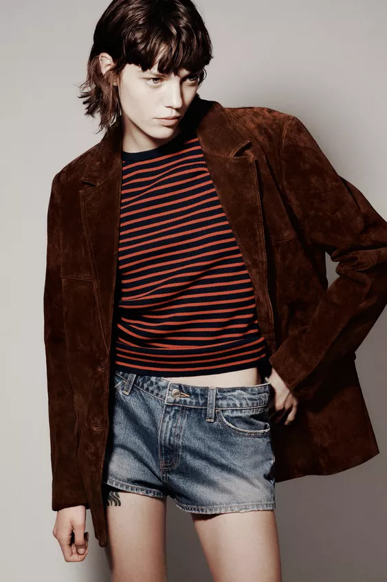 SUEDE LEATHER BLAZER | Zara US