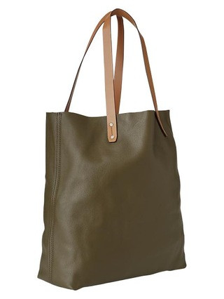 Gap Leather Tote Size One Size - bracken olive | Gap US