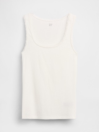 Ribbed Lace-Trim Tank Top | Gap Factory