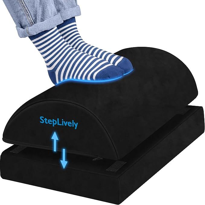 StepLively Foot Rest for Under Desk at Work, Comfortable Foot Stool with 2 Adjustable Heights, Fo... | Amazon (US)