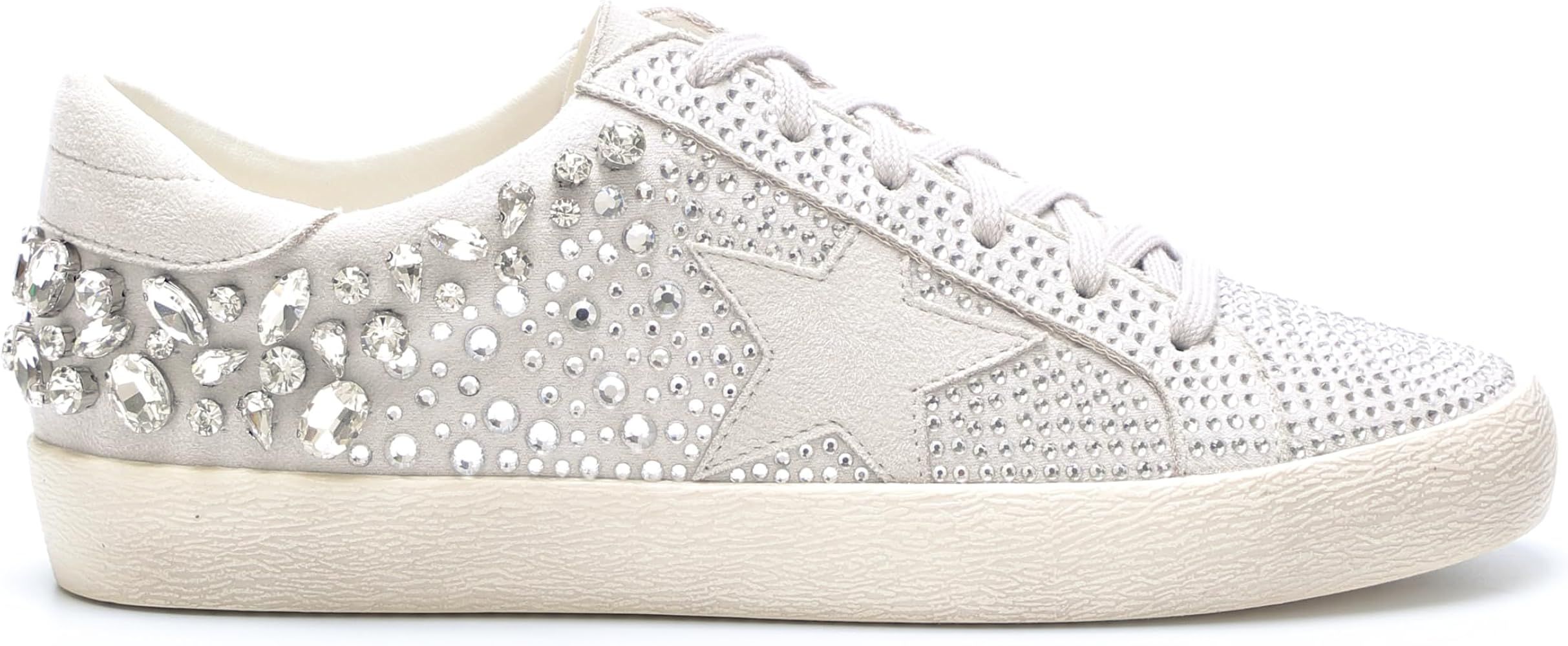 Mi.iM Goldie Rubber Sole Lace-up Rhinestone Star Sneakers | Amazon (US)