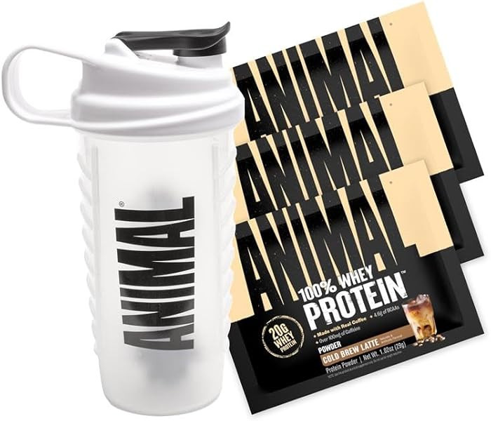 Animal 100% Whey Protein Powder Samples & 25oz BPA Free Shaker Bottle – Real Instant Iced Coffe... | Amazon (US)