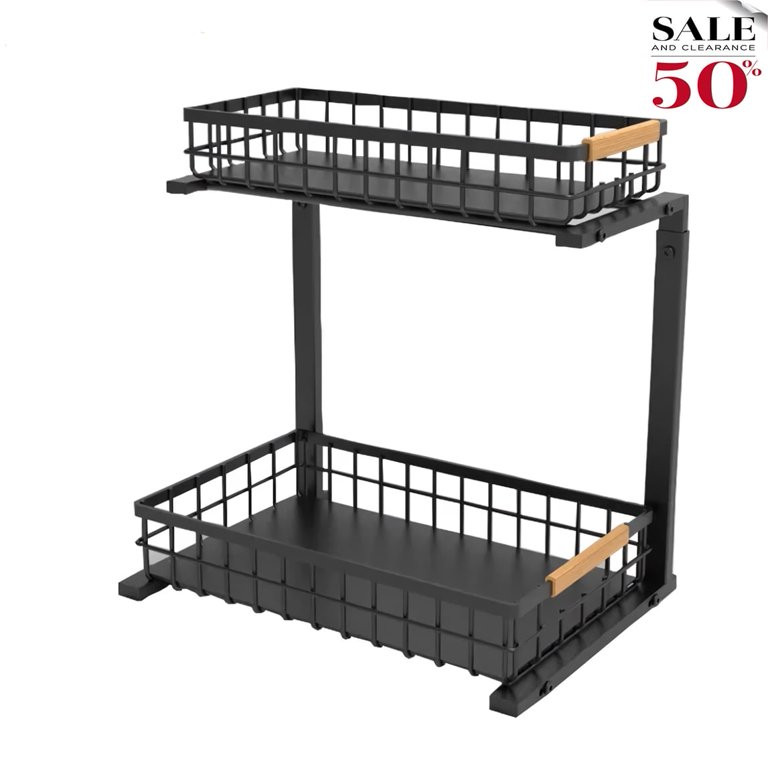 WERSEON Under Sink Organizer Rack, 2 Tier Pull Out Cabinet Shelves, Slide Out Sink Shelf for Kitc... | Walmart (US)