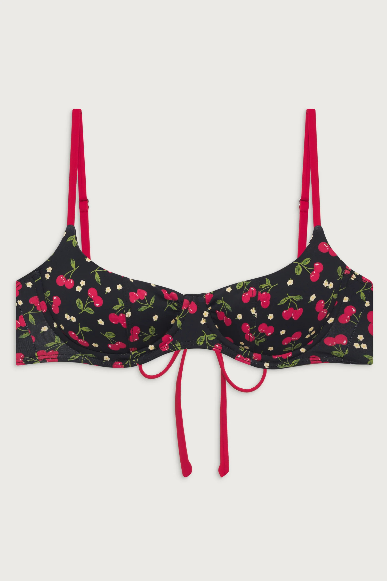 Cola Underwire Balconette Bikini Top - Cherry Hearts | Frankies Bikinis