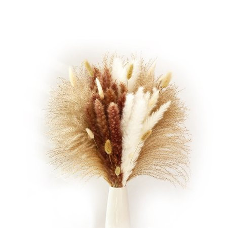 110Pcs Dried Pampas Grass Decor Fluffy Stem Bouquet for Boho Home Wedding Decoration(17.5 Inch) | Walmart (US)